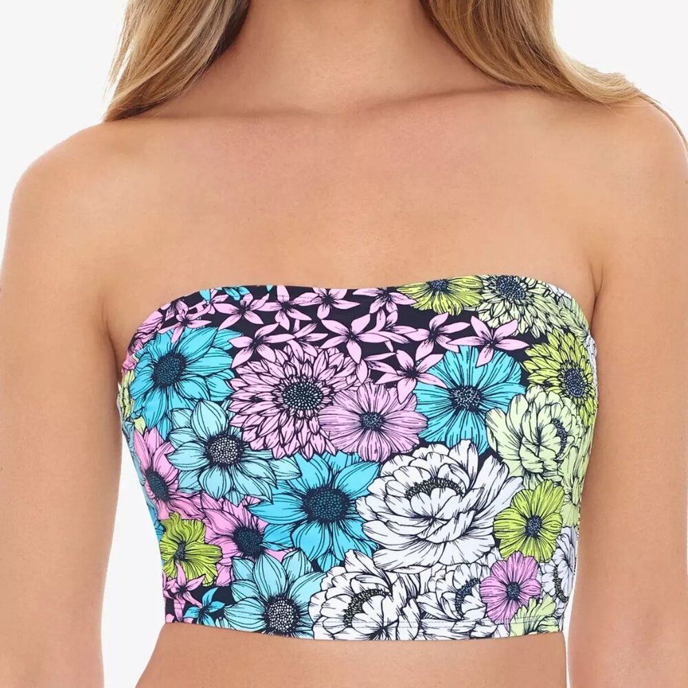 Salt + Cove Blossomed Printed Tube Bikini Top Multicolor S